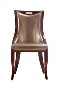 Bronze and walnut faux leather dining chair (set of two) additional photo 2 of 6