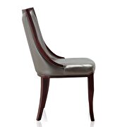 Silver and walnut faux leather dining chair (set of two) additional photo 3 of 5