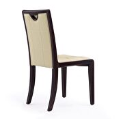 Cream and walnut faux leather dining chairs (set of two) additional photo 3 of 6
