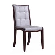Silver and walnut faux leather dining chairs (set of two) by Manhattan Comfort additional picture 5