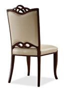 Cream and walnut faux leather dining chair (set of two) additional photo 2 of 4