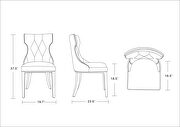 Cream and walnut faux leather dining chair (set of two) by Manhattan Comfort additional picture 2