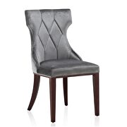 Gray and walnut velvet dining chair (set of two) by Manhattan Comfort additional picture 5