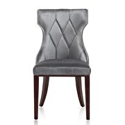 Gray and walnut velvet dining chair (set of two) by Manhattan Comfort additional picture 6