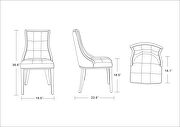 Cream and walnut faux leather dining chair (set of two) additional photo 2 of 5