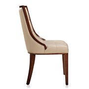 Cream and walnut faux leather dining chair (set of two) by Manhattan Comfort additional picture 3