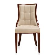 Cream and walnut faux leather dining chair (set of two) additional photo 4 of 5