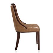 Saddle and walnut faux leather dining chair (set of two) by Manhattan Comfort additional picture 4