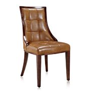Saddle and walnut faux leather dining chair (set of two) by Manhattan Comfort additional picture 6
