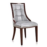 Silver and walnut faux leather dining chair (set of two) by Manhattan Comfort additional picture 4