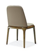 Tan and walnut faux leather dining chair additional photo 5 of 4