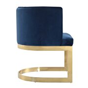 Royal blue and polished brass velvet dining chair additional photo 4 of 5