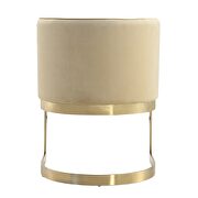 Sand and polished brass velvet dining chair additional photo 3 of 5