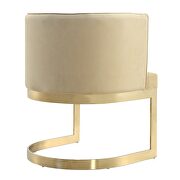 Sand and polished brass velvet dining chair additional photo 4 of 5