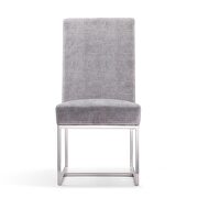 Gray velvet dining chair additional photo 3 of 5