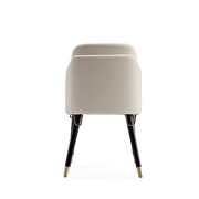 Cream and black faux leather dining chair additional photo 3 of 5