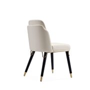 Cream and black faux leather dining chair additional photo 4 of 5