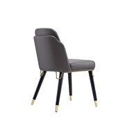 Pebble and black faux leather dining chair additional photo 4 of 5