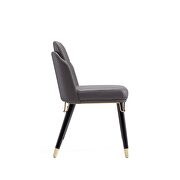 Pebble and black faux leather dining chair additional photo 5 of 5