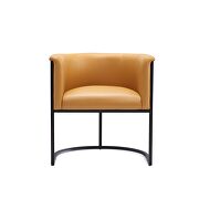 Saddle and black faux leather dining chair by Manhattan Comfort additional picture 2