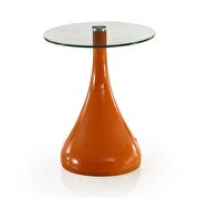 Orange glass top accent table additional photo 3 of 2