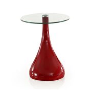 Red glass top accent table by Manhattan Comfort additional picture 3