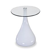 White glass top accent table by Manhattan Comfort additional picture 2
