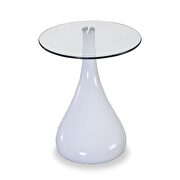 White glass top accent table additional photo 2 of 2