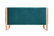 Aqua blue and rose gold velvet 2-seater loveseat additional photo 3 of 5