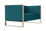 Aqua blue and rose gold velvet 2-seater loveseat by Manhattan Comfort additional picture 5