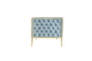 Ocean blue and gold velvet 3-seat sofa by Manhattan Comfort additional picture 3
