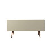 4 bottle wine rack sideboard buffet stand with 3 drawers and 2 shelves in white gloss and maple cream by Manhattan Comfort additional picture 9
