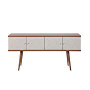59.84 mid- century modern sideboard with solid wood legs in off white and maple cream by Manhattan Comfort additional picture 2