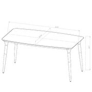 Rectangle dining table with seating capacity for 6 in off white and cinnamon by Manhattan Comfort additional picture 2