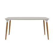Rectangle dining table with seating capacity for 6 in off white and cinnamon by Manhattan Comfort additional picture 3