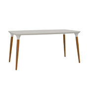 Rectangle dining table with seating capacity for 6 in off white and cinnamon by Manhattan Comfort additional picture 4
