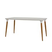 Rectangle dining table with seating capacity for 6 in off white and cinnamon by Manhattan Comfort additional picture 5