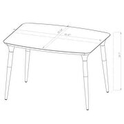 Rectangle dining table with seating capacity for 4 in off white and cinnamon by Manhattan Comfort additional picture 2
