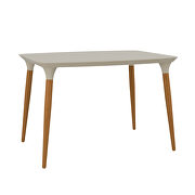Rectangle dining table with seating capacity for 4 in off white and cinnamon by Manhattan Comfort additional picture 4