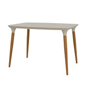 Rectangle dining table with seating capacity for 4 in off white and cinnamon by Manhattan Comfort additional picture 5