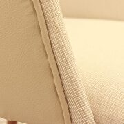 Double-sided fabric leather accent chair in beige additional photo 4 of 8