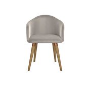 Velvet matelass accent chair in beige additional photo 4 of 7