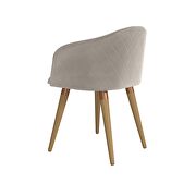 Velvet matelass accent chair in beige by Manhattan Comfort additional picture 7