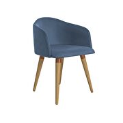 Velvet matelass accent chair in blue additional photo 2 of 8