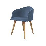 Velvet matelass accent chair in blue additional photo 4 of 8