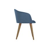 Velvet matelass accent chair in blue additional photo 5 of 8