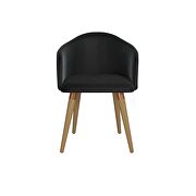 Velvet matelass accent chair in black additional photo 4 of 7