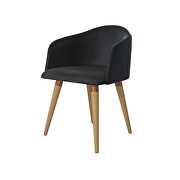 Velvet matelass accent chair in black additional photo 5 of 7