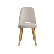 Velvet accent chair in beige by Manhattan Comfort additional picture 2