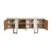 71.25 modern sideboard with 6 shelves and steel base in cinnamon and off white additional photo 3 of 6